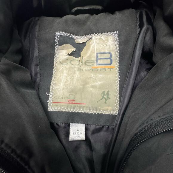 Cole B Sport Quilted Cozy Zippered Down & Feathers Filled Jacket Black Women L - Picture 8 of 9